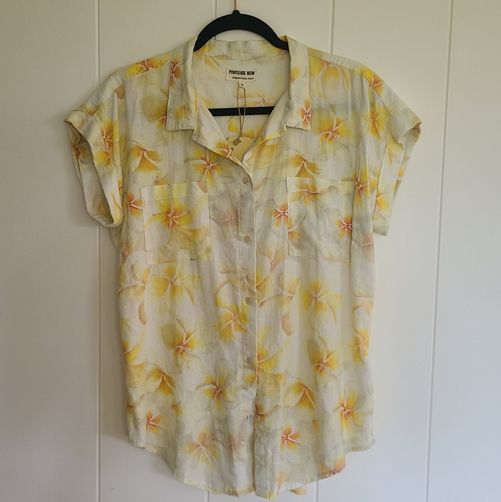 Paradise Now Hawaii Plumeria Heaven Aloha Shirt